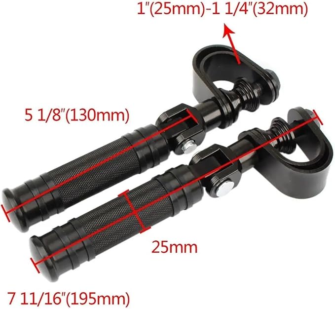 Shift Rod Motorcycle Floor Boards 25MM 32MM Mount Footrests Footpegs Fit For Harley Fit For Honda Fit For Yamahaa Touring Fit For Softail Universal(Black Clamps)