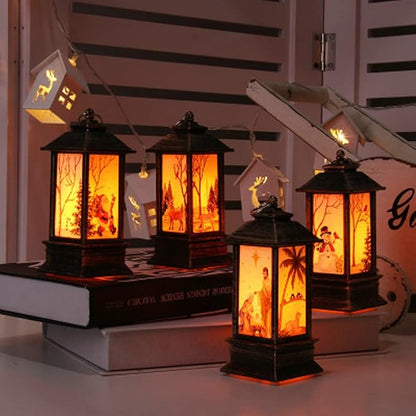 2pcs Christmas Snowman Lantern Night Lamp Decorative LED Light Desktop Bedroom Festive Tabletop Decoration Battery Operated Christmas Lanterns