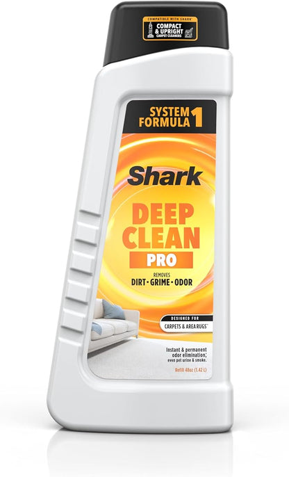 Shark CarpetXpert Deep Clean Pro Formula for Upright & Portable Carpet Cleaners, All Carpets, Upholstery & Area Rugs, Eliminates Tough Pet Messes and Odors, 48 Oz, EXCM48
