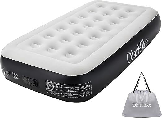 OlarHike Twin Air Mattress with Built in Pump,Inflatable Blow Up Mattresses Storage Bag for Camping,Travel&Guests,13" Airbed-High Speed Inflation Black Bed,Camping Accessories,Indoor