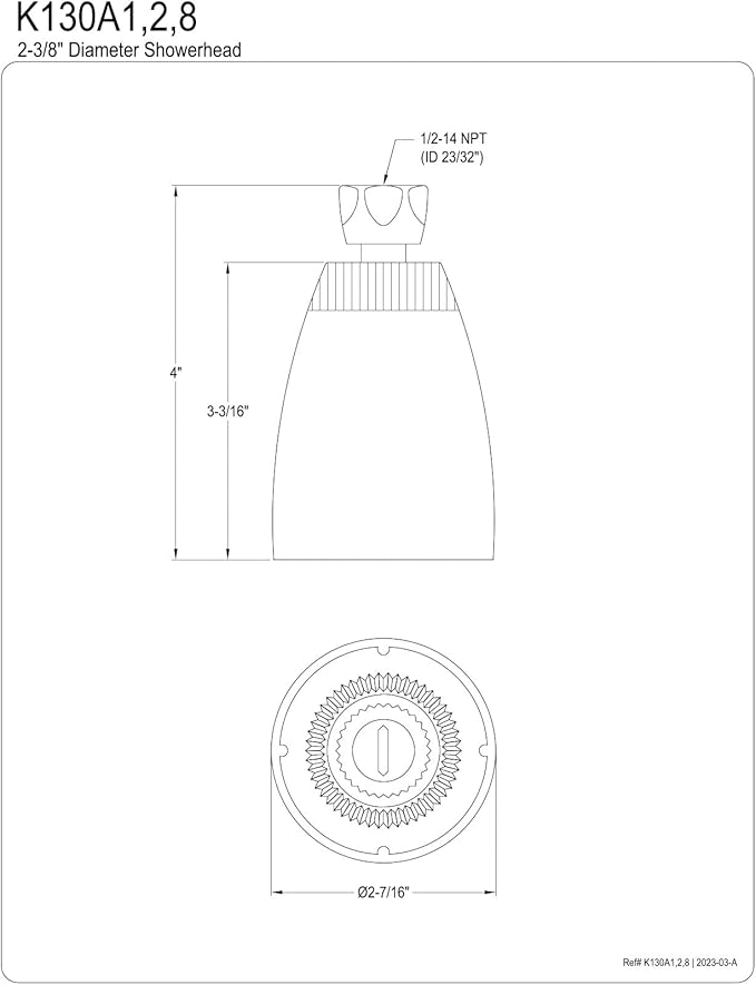 Kingston Brass K130A8 Plastic Shower Head, Brushed Nickel