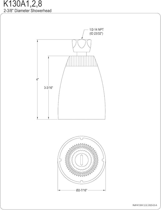 Kingston Brass K130A8 Plastic Shower Head, Brushed Nickel