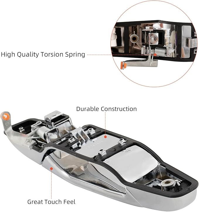 DEAL AUTO ELECTRIC PARTS New 2pcs Front Pair LeftRight Side Chrome Exterior Door Handles Compatible With 07-13 AvalancheSilveradoSierra New Body 07-14 SuburbanTahoeYukonXLEscaladeESVEXT