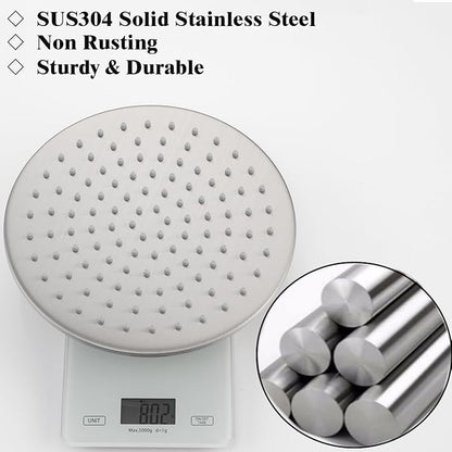 RANDOM Rain Shower Head Brushed Nickel Rainfall Shower Head High Pressure Shower Head Rainfall Stainless Steel Shower Head 10 Inch Round Waterfall Showerhead,Full Body Coverage.72088BN-10