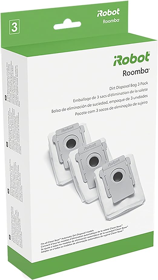 iRobot Authentic Replacement Parts - 3 Count (Pack of 1) Dirt Disposal Bags Compatible with Roomba Clean Base Models i1, i3, i4, i5, i7, i8, Combo j8, j9