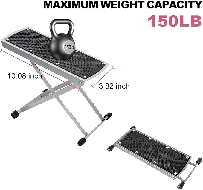Pedicure Foot Rest, Adjustable Foot Stand with Non-Slip, Toe Separator - Easy at Home, No More Bending or Stretching, Beauty Pedicure Kit (Black)