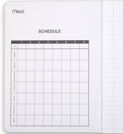 Mead Composition Notebook, 6 Pack, College Ruled Paper, 7-12" x 9-34", 100 Sheets per Comp Book, Assorted Colors (850106-ECM)