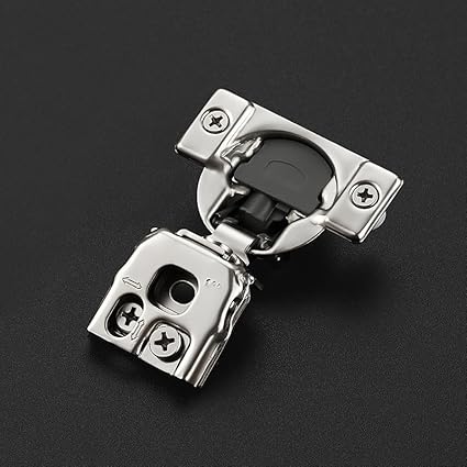 2 Pack 1 Pair 1 inch Overlay Soft Close Cabinet Hinges for Kitchen, Stainless Steel Three-Way Adjustable, Concealed Self-Closing Door Hinges
