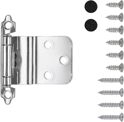 Hickory Hardware P143-26 Variable Overlay 38 Inch Inset Self-Closing Collection Cabinet Hinge 170 Opening - Easy Installation - Surface Face Frame Mounting - Chrome Finish 1 Set of Pair