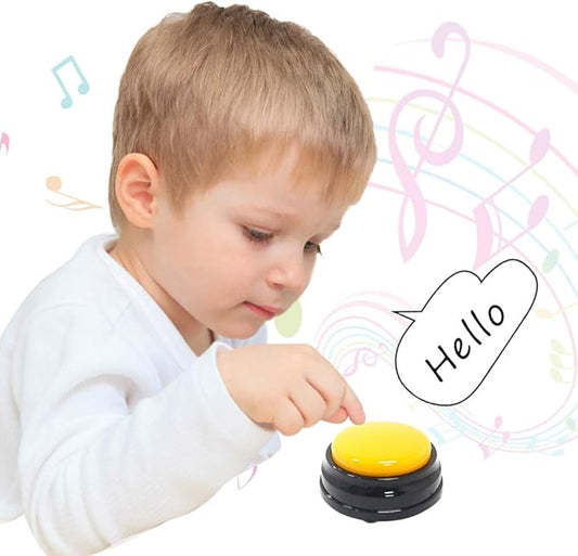 Small Size Easy Carry Voice Recording Sound Button for Kids Interactive Answering Buttons Pink
