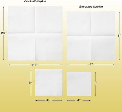 AH AMERICAN HOMESTEAD Cocktail Napkins-Disposable Beverage/Bar Napkins-Black Linen-Like Square Napkins-Eco-Friendly & Compostable-Everyday Use, Party or Wedding 4.75inch x 4.75inch (100 Count, Black)