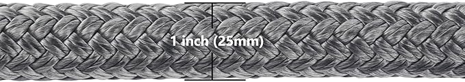 Ucreative 1" x 30' Kinetic Recovery & Tow Rope Kit Max 48,000 lbs Breaking Strength with 2PCS Synthetic Soft Shackles for Off-Road Vehicle 4WD Pick Up Truck SUV (Gray)