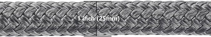 Ucreative 1" x 30' Kinetic Recovery & Tow Rope Kit Max 48,000 lbs Breaking Strength with 2PCS Synthetic Soft Shackles for Off-Road Vehicle 4WD Pick Up Truck SUV (Gray)
