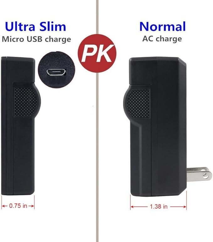 Kastar Slim USB Charger for Sony Cybershot DSC-HX5V, DSC-HX9V, DSC-W30, DSC-W35, DSC-W50, DSC-W55, DSC-W70, DSC-W80, DSC-W290, DSC-H10, H20, H50, H55, H70, H90 Camera Battery More Cameras