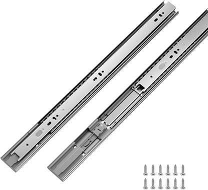 LONTAN 1 Pair Soft Close Drawer Slides 22 Inch Drawer Guides 3 Fold Full Extension Ball Bearing Heavy Duty Drawer Slides, 100LB Capacity