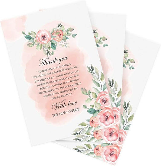 4"x6" 50 Pieces Thank You Place Cards, Table Place Setting Cards for Weddings, Receptions, Rehearsals, Dinner Parties, Events and Celebrations, Wedding Must Haves for Reception, Wedding Favors for