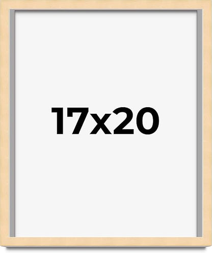 17x20 Frame Natural Wood Picture Frame | 0.75 Inch Moulding Width | Solid Wood | Complete with UV Acrylic Plexiglass, Foam Board Backing & Hanging Hardware