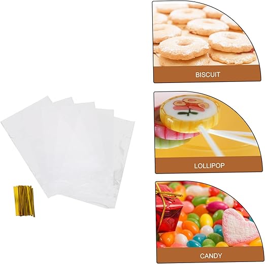 Healeved 1 Set Transparent Packaging Bag Clear Packaging Bags Sweet Storage Bags Cookie Packaging Bags Packing Bag Paper Bags for Food Biscuit Packing Bag Cellophane Bags Candy Plastic