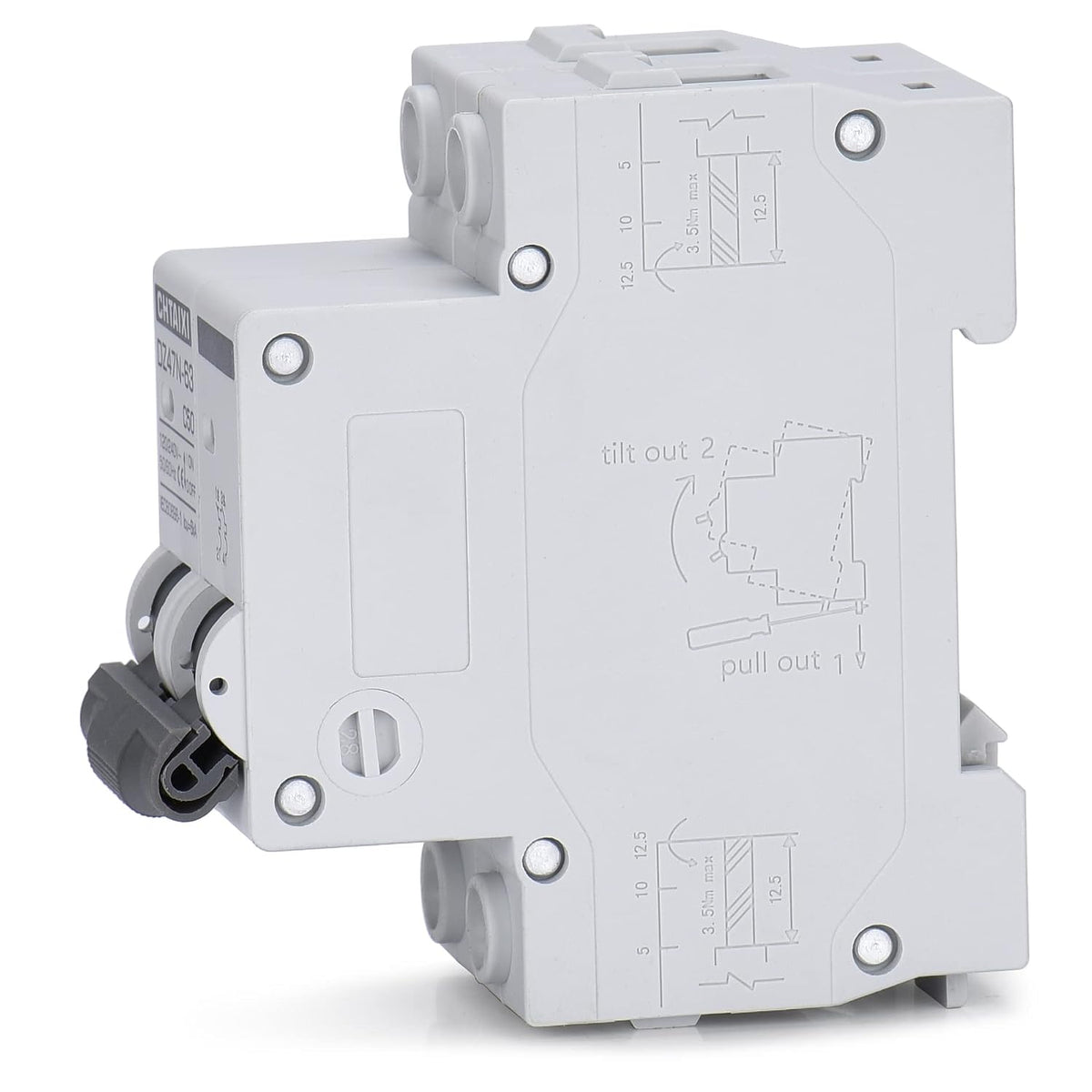 AC Miniature Circuit Breaker, 40 Amp 120V/240V 2 Pole DIN Rail Mount, Thermal Magnetic Trip, Solar AC Disconnect Switch MCB C40
