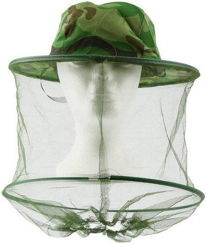 2Pack Camouflage Beekeeper Beekeeping Cap Hat with Head Net Mesh Face Protection Outdoor Fishing Equipment Beekeeping Supplies