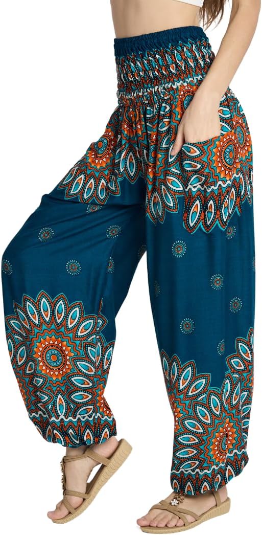 Banjamath Tranquil Threads High-Waisted Boho Harem Yoga Pants for Women