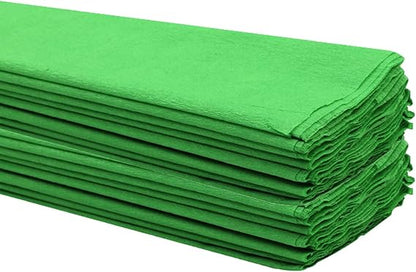 Crepe Paper Folds (20 Sheets) - 20 Inches Wide by 3.2 Feet Long - Mexican Crepe Paper -21 Assorted Color (Dark Green)