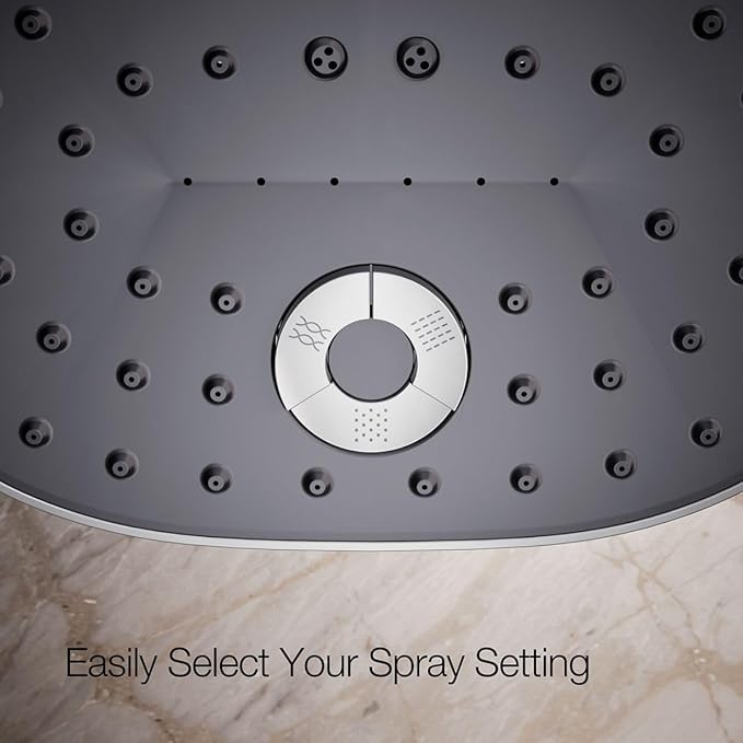 KOHLER 26290-CP Statement - Multifunction Shower Head, Wall Mount, 3 Spray Settings, 2.5 GPM, Polished Chrome
