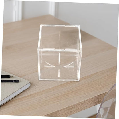 Toyvian Baseball Display Box Transparent Acrylic Baseball Holder for Memorabilia Elegant Cube Design for Home and Office Decoration Durable Protection and Clear Visibility