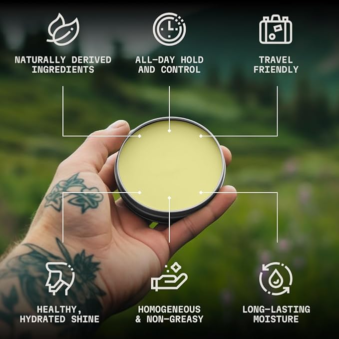 Striking Viking Beard Balm for Men  Light Hold, Sandalwood, 2 Oz - Leave-in Beard Conditioner with Shea Butter, Tea Tree, Argan  Jojoba Oils - Smooth, Shape  Moisturize Coarse, Dry Facial Hair