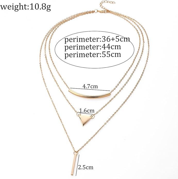 Roe Dolph Gold Layered Necklace for Women Geometry Pendant Necklace Minimalist Choker Necklace Long Chains Necklace Jewelry Gift