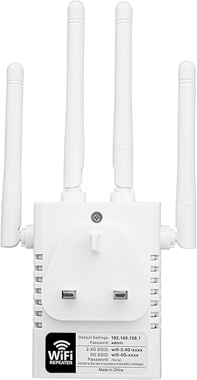 WiFi Extender Signal Booster, 2.4G5.8G Dual Band WiFi Repeater Covers Up to 10k Sq.ft  50 Devices, Wireless WiFi Range Extender wEthernet Port Boost Internet Signal for Home (WD-R1205U)