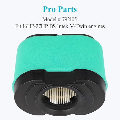 Professional 792105 air filter, durable air cleaner 276890 with fuel filter, compatible with BS V-Twin Engine 44H777 5405K 593240 4163205 GY21057 Air filter