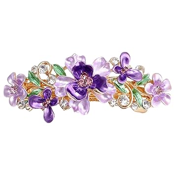 Fine Hair Clips Women Alloy Female Butterfly Hair Clip Flower Hair Decoration Korean Version Adult Hair Hair Flat Clips (C, One Size)