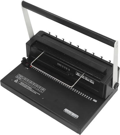 Wire Binding Machine Spiral Coil 3:1 Pitch Punch 12 Sheets Bind 120 Sheets for A4 A5, Simply Customize Paper Margin