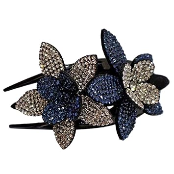 Rhinestone Hair Clips Duck Billed Plastic Flower Hair Clips Hair Claw Clips for Women Hair Barrettes for Girls Wedding Hairpin Bridal Hairpins Delicate Hair Accessories, Brown