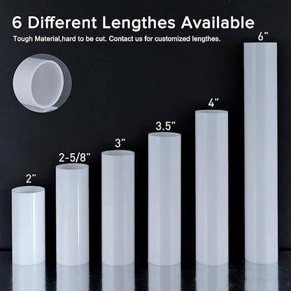 3.5 Inch Tall White Plastic Candle Covers Sleeves,Chandelier Socket Sleeves,Candelabra Base E12 Socket Covers Set of 6 (3.5 inches high  6pcs)