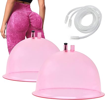 Buttocks Cupping Kit for Massage Therapy,A Pair of Vacuum Cups for Butt Lifting with Y Hose,230,210,180 ML Extra Large Vacuum Therapy Machine Accessories (230ML)