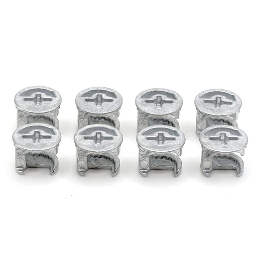 ReplacementScrews Eccentric Cam Locks Compatible with IKEA 103114 (Kullen, Alex, MICKE) Case with Flange - 12mm x 10mm - Zinc Alloy (Pack of 8)