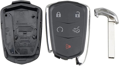 Key Fob Shell for Cadillac ATS CTS XTS 2014-2020, Alliskeys 5-Button Smart Key Case Cover Replacement for Cadillac HYQ2ABHYQ2EB