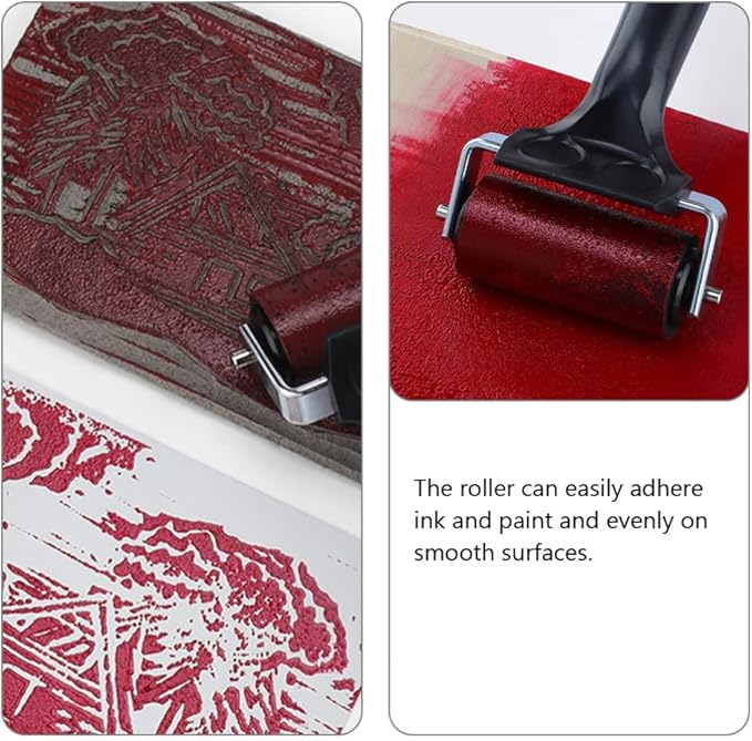 Angoily Ergonomic Handle Printmaking Roller Ink Roller Tool for Art Projects for Painting Printmaking Supplies