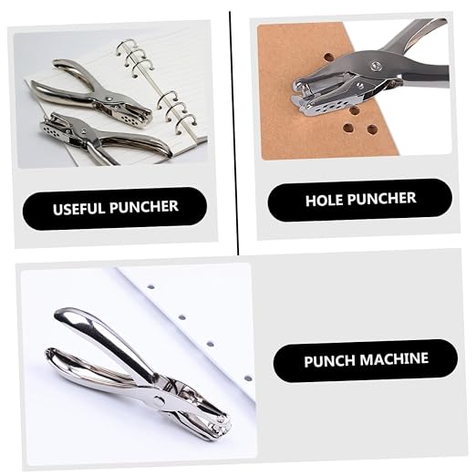 Operitacx 6pcs Ergonomic Handheld Hole Punchers Multifunctional Punching Tool for Cardboard Crafts for Document Binding Scrapbooks and Photo