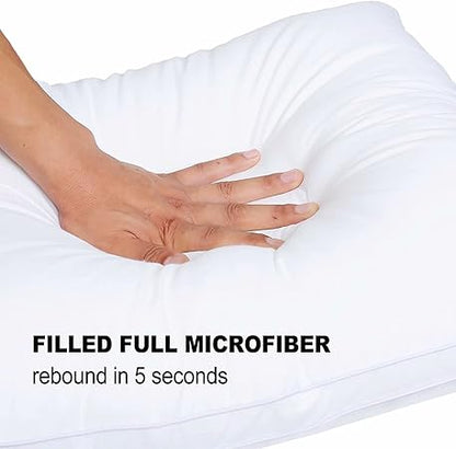 JICUSE Bed Pillows for Sleeping 1 Pack,King Size,Luxury Hotel Collection Pillow,Soft Fluffy and Great Support Down Alternative Filling,Gusseted Pillow for Side and Back Sleepers(20x34)