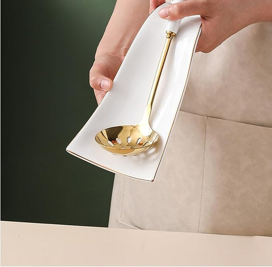 Kitchen Spoon Rest Stainless Steel Spoon Chopsticks Holder Ceramic Spoon Colander Kitchen Utensils Holder Household Tableware Holder