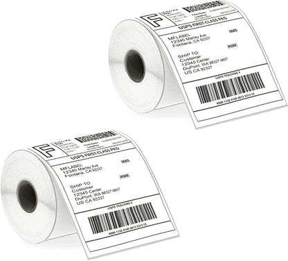 MFLABEL 4x6 Direct Labels, Perforated, Commercial Grade, for Thermal Printer, 250 Labels1 Roll, 2 Rolls