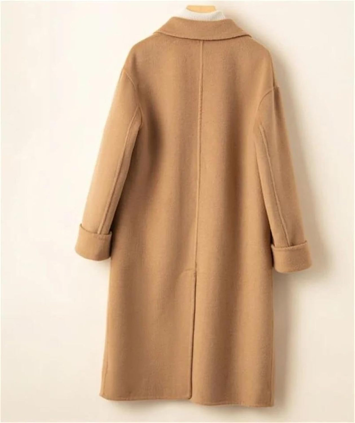 Women's Double-Breasted Mid-Length Wool Overcoat