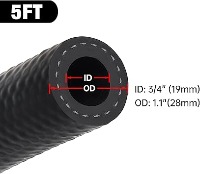 EVIL ENERGY 34 Fuel Hose Line Push Lock NBR Rubber SAE 30R7 5FT 200PSI