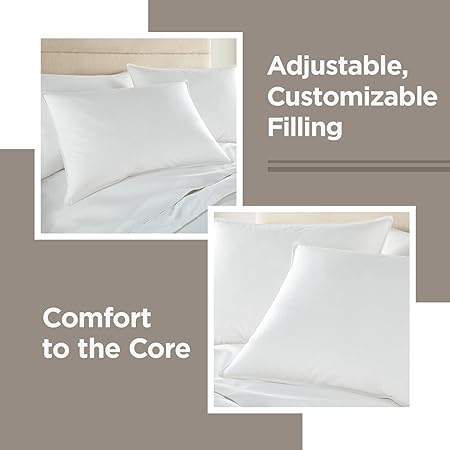 DOWNLITE Flat  Soft Down Pillow  Hypoallergenic Premium Down (Not Feathers)  Standard Size, 20 x 26