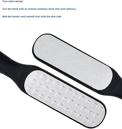 2-Pack Foot Files Callus Remover Stainless Steel Foot Rasp Double Sided Foot File Professional Scrubber Pedicure Tools for Foot Care