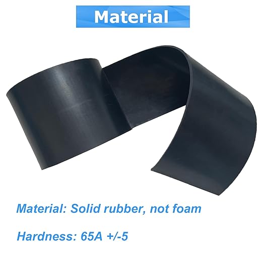 Solid Rubber Sheets,Rolls  Strips 14 (.25)" Thick X 1" Wide X 10'Long, Solid Rubber Strips for DIY Gaskets Crafts Pads Sealing Abrasion Supports Flooring Protection Warehouse