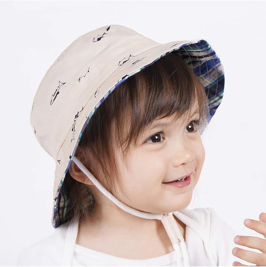 Baby Sun Hat UPF 50+ Sun Protective Toddler Bucket Hat Summer Kids Beach Hats Wide Brim Outdoor Play Hat for Boys Girls